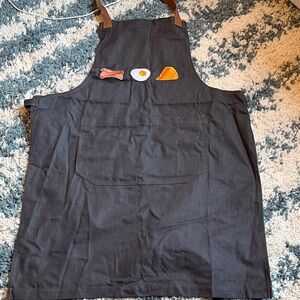 Black Canvas Apron with Breakfast Patch Trio